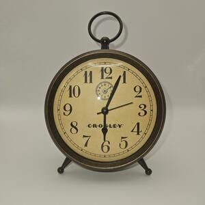 Crosley Vintage Look Metal Alarm Clock #33301 Bronze Color Shabby Chic Tested